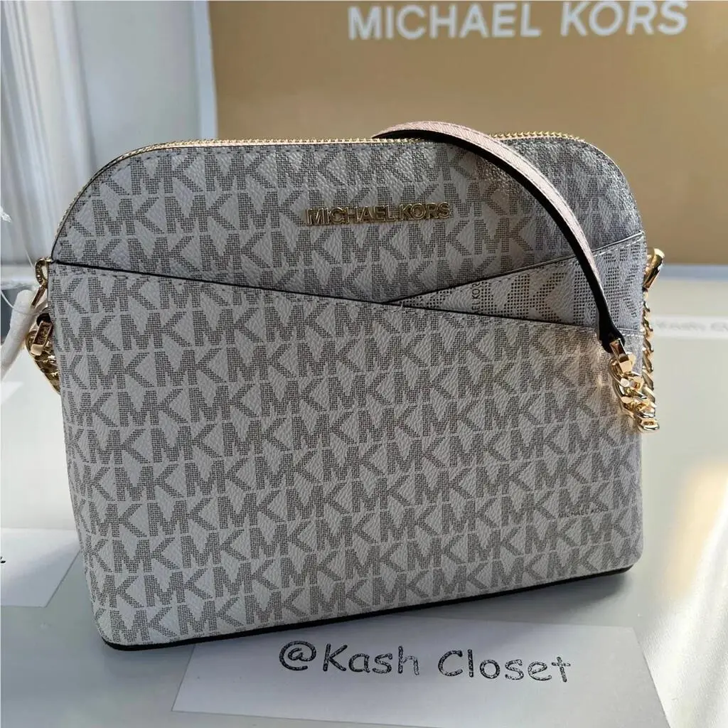 Dome Jet Set Travel Medium Xbody Bag Purse Powder Blush by Michael Kors