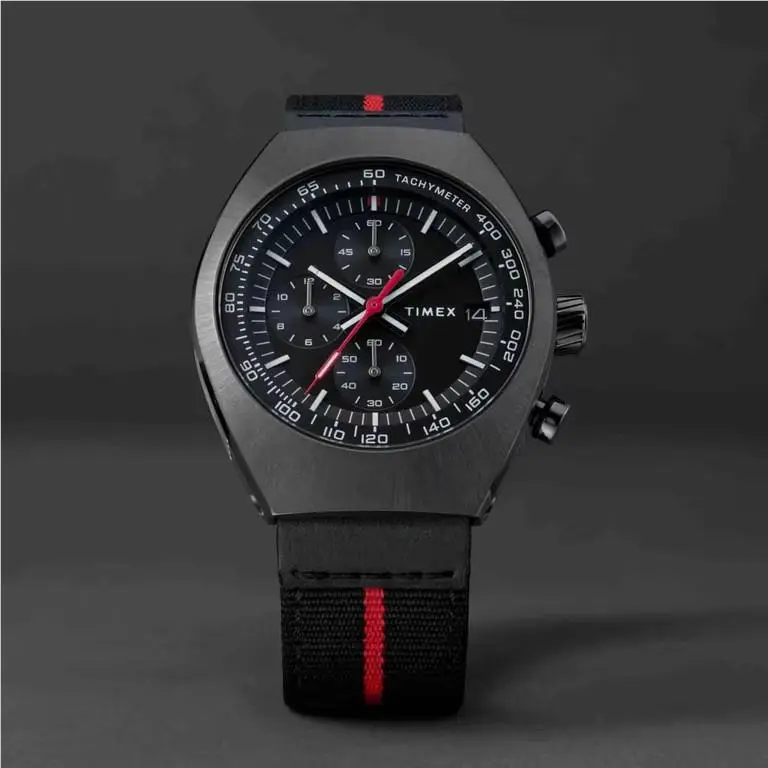 Legacy Tonneau Men`s 42mm Gunmetal Black Dial Chrono Watch TW2W50200 by Timex