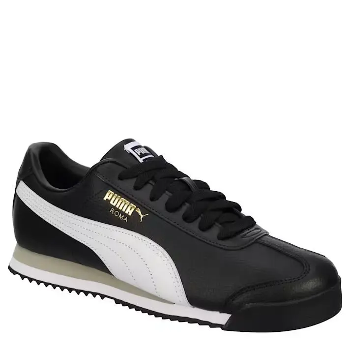 Puma Mens Roma Retro Training Walking Fashion Shoes Sneaker - Black
