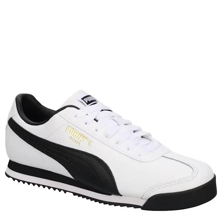 Mens Roma Retro Training Walking Fashion Shoes Sneaker White by Puma