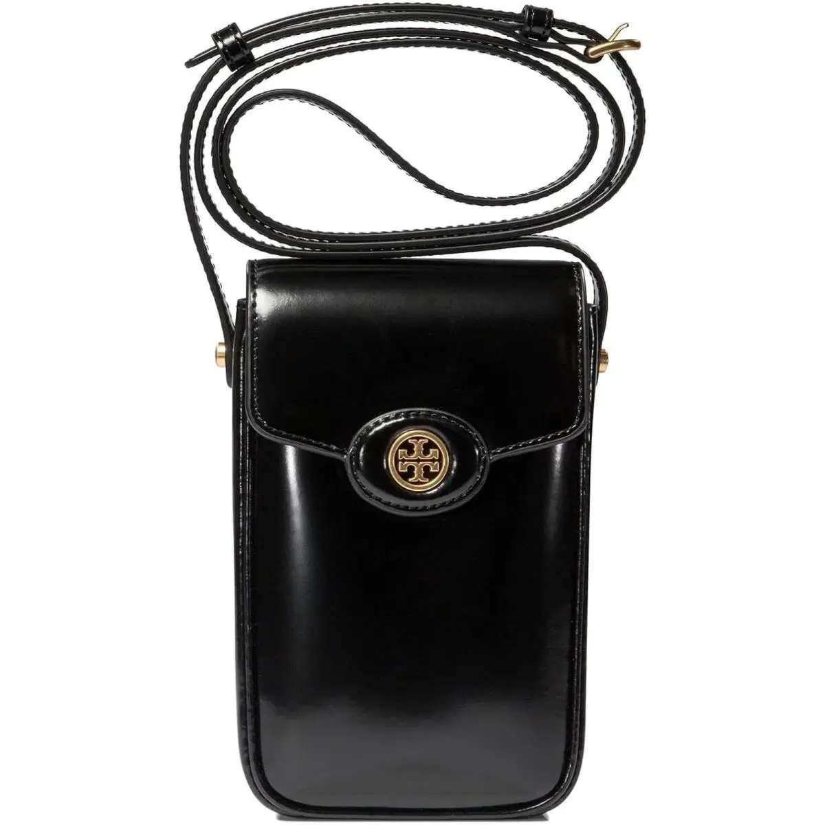 Tory Burch Robinson Spazzolato Phone Crossbody Black