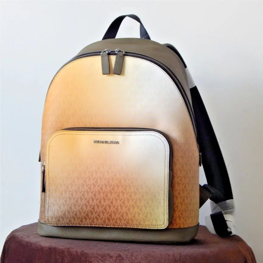 Michael Kors Cooper Commuter Ombre MK Logo Laptop Compatible Backpack Olive