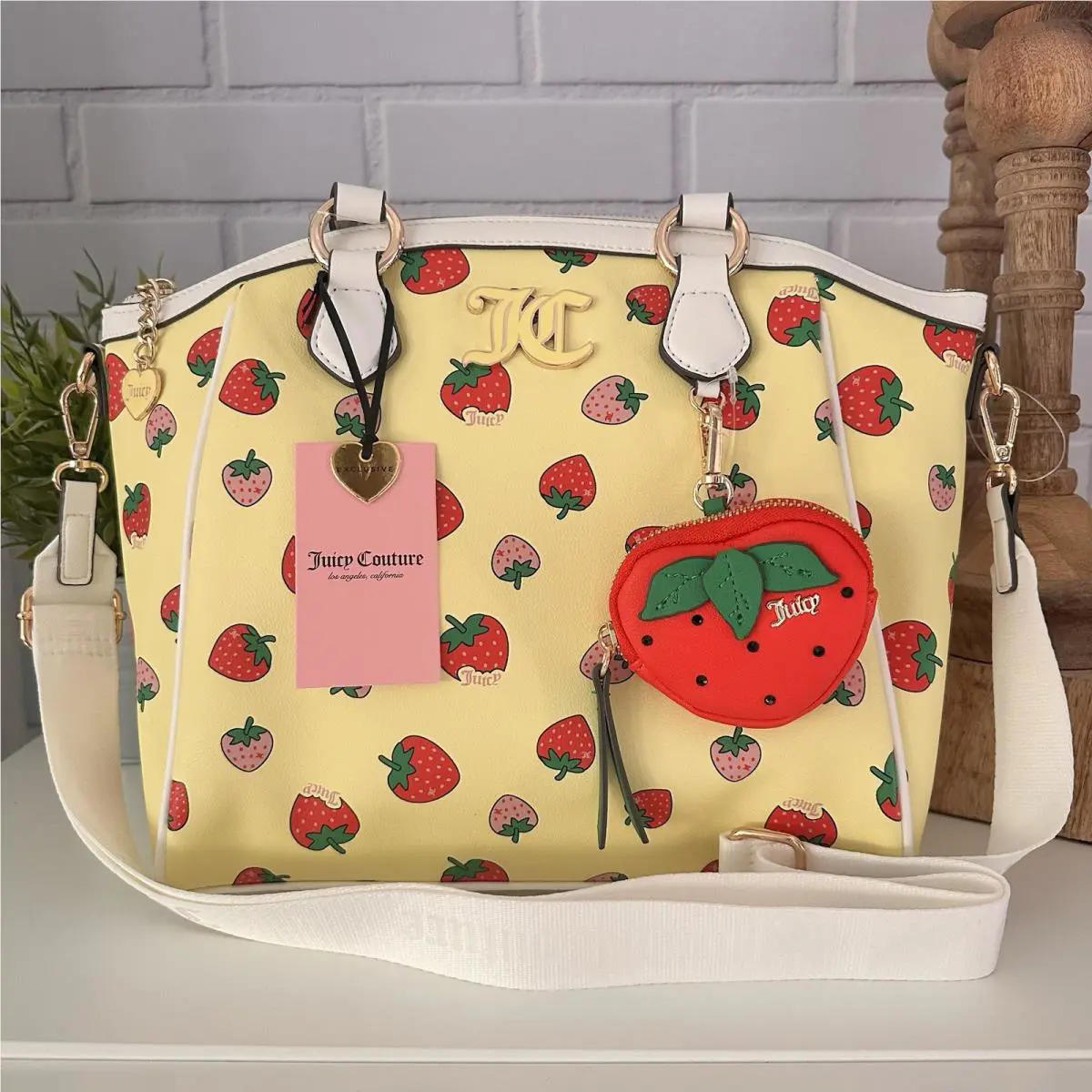 Sweet N Juicy FR Tote Juicy Strawberry Tote Viral Strawberry Juicy Couture Tote