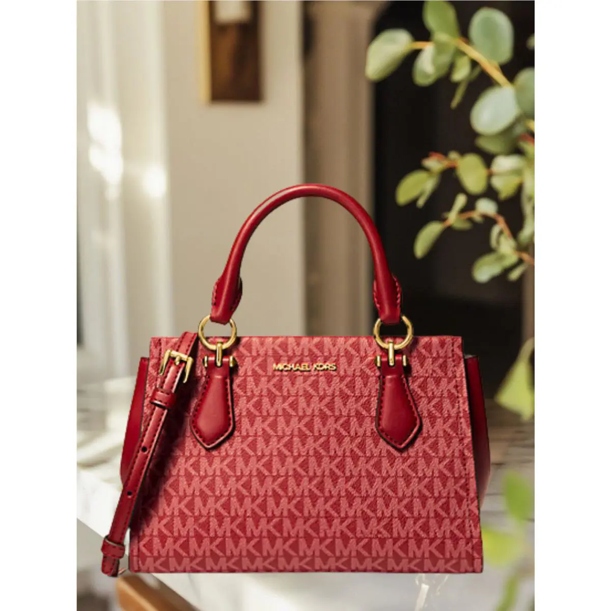 Michael Kors Marilyn Women Small Crossbody Messenger Bag Cherry Handbag Purse M