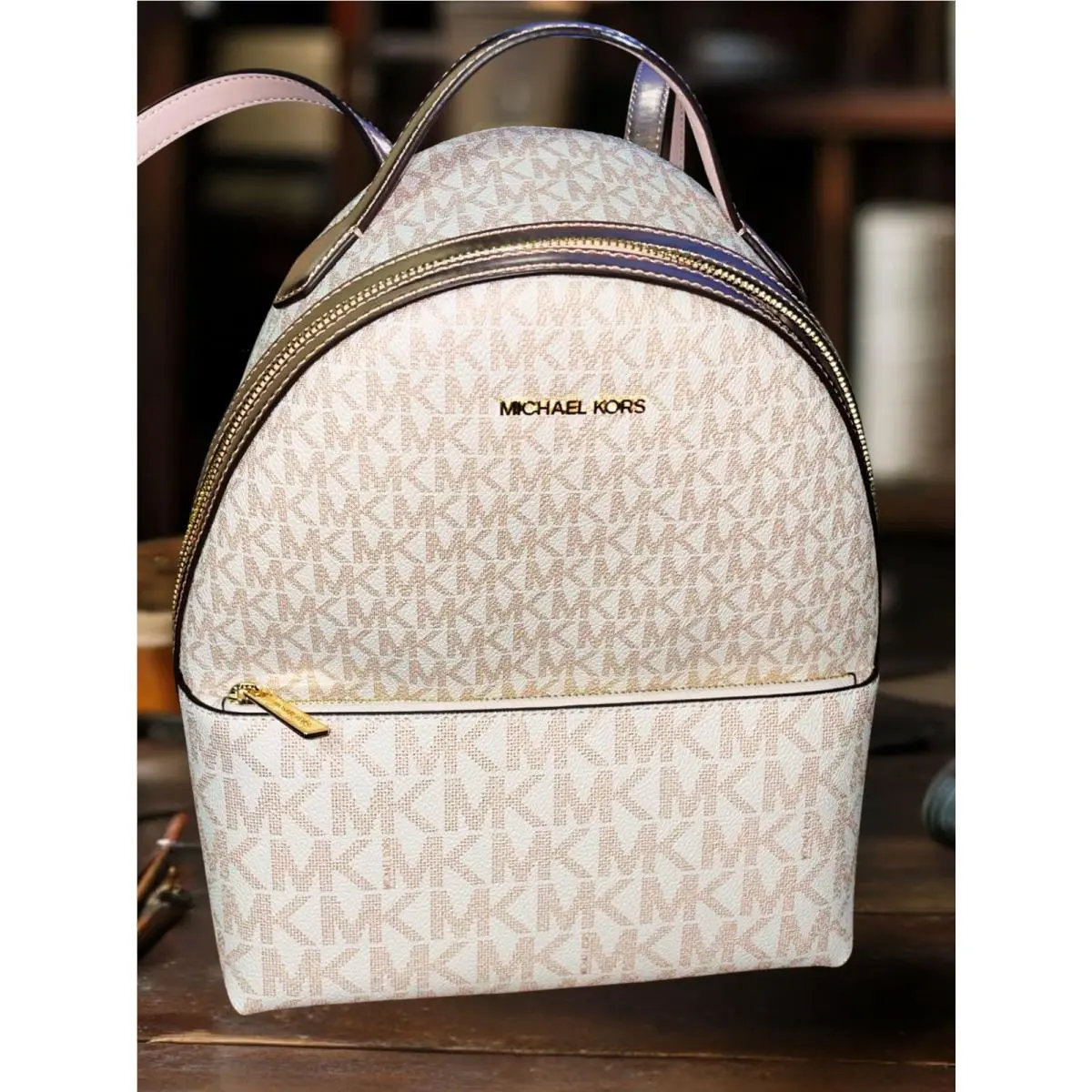 Sheila Lady Medium Signature MK Fashion Shoulder Bag Rose Gold Tote by Michael Kors