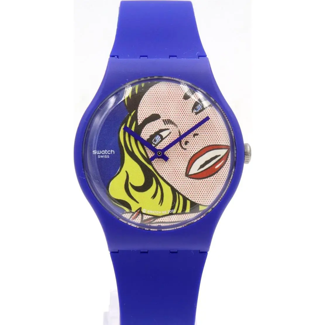 Swiss Swatch Girl BY Roy Lichtenstein Silicone Art Watch 41mm SUOZ352