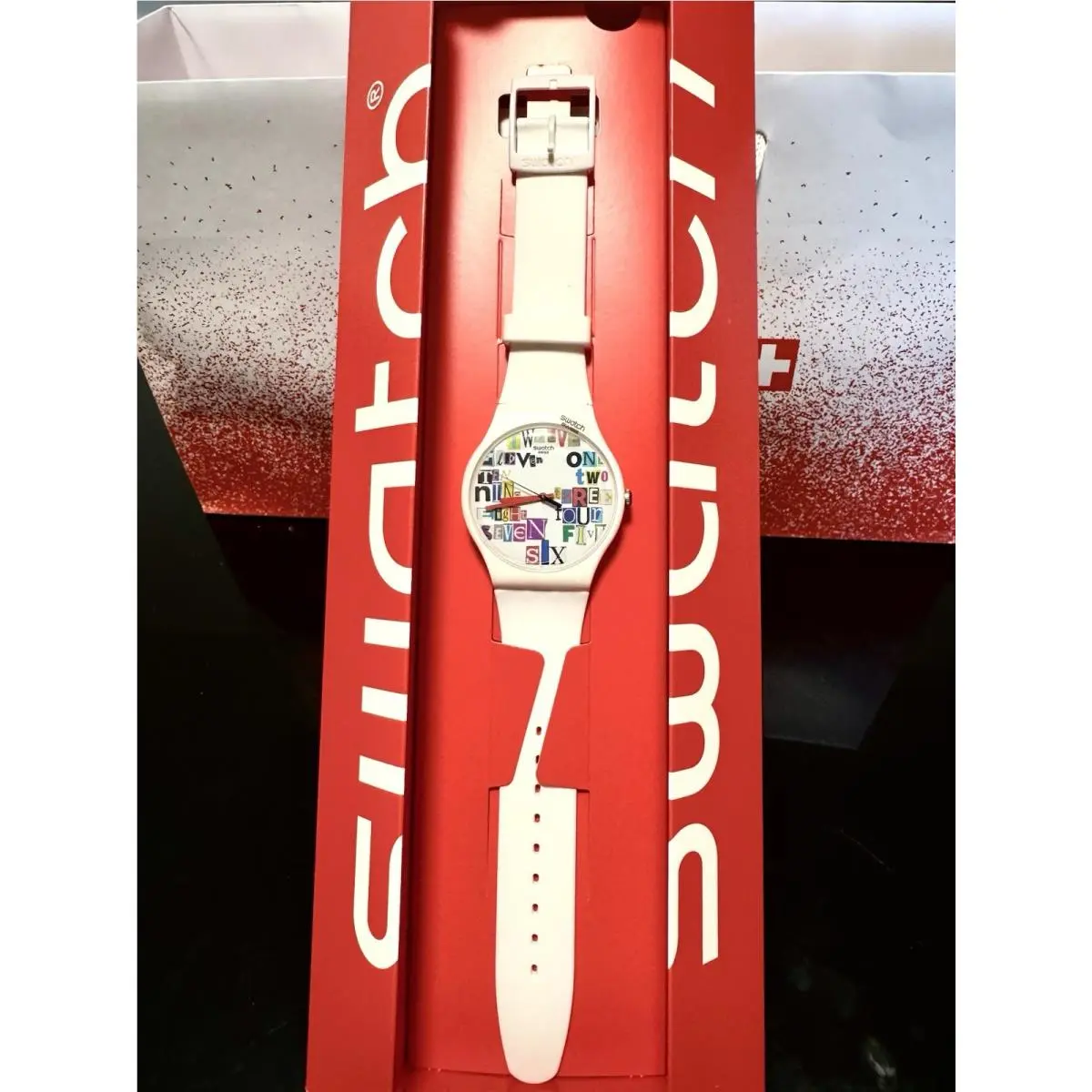 Multi Collage SUOW132 41mm White Limited Edition Watch by Swatch