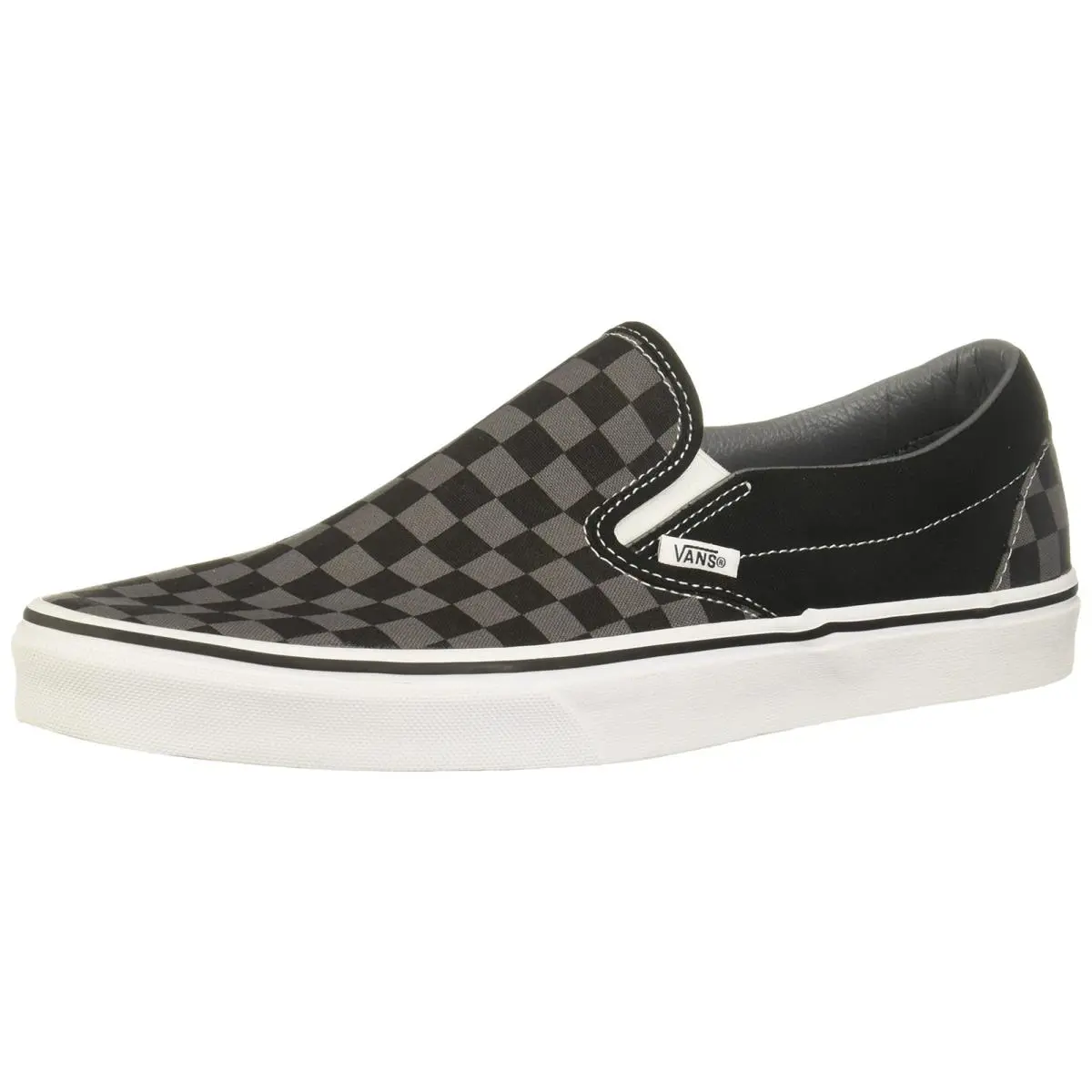 Vans Unisex Adult Classic Slipon Shoes In Black/pewter Black/pewter Checkered - Black, Red