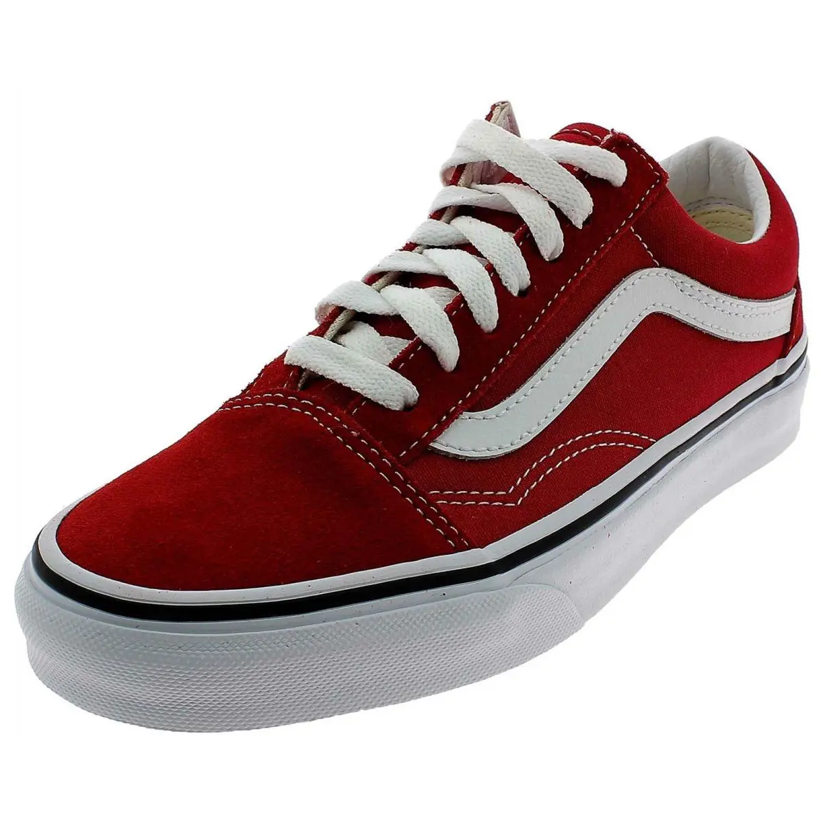 Vans Womens Old Skool Shoes Racing Red/true White - Red, White