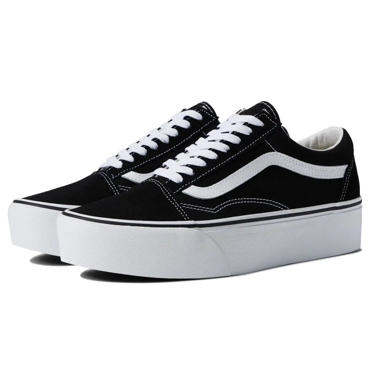 Vans Unisex Old Skool Stackform Shoes Suede/canvas Black/true White - Black, White