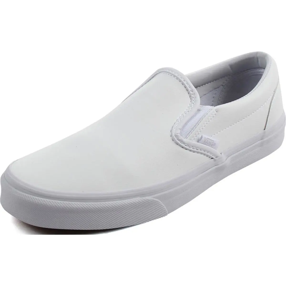 Vans Unisex Adult Classic Slipon Leather Shoes Classic Tumble True White - White