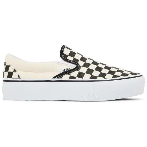 Vans Unisex Classic Slipon Platform Shoes Black White Checkerboard/white - Black, White