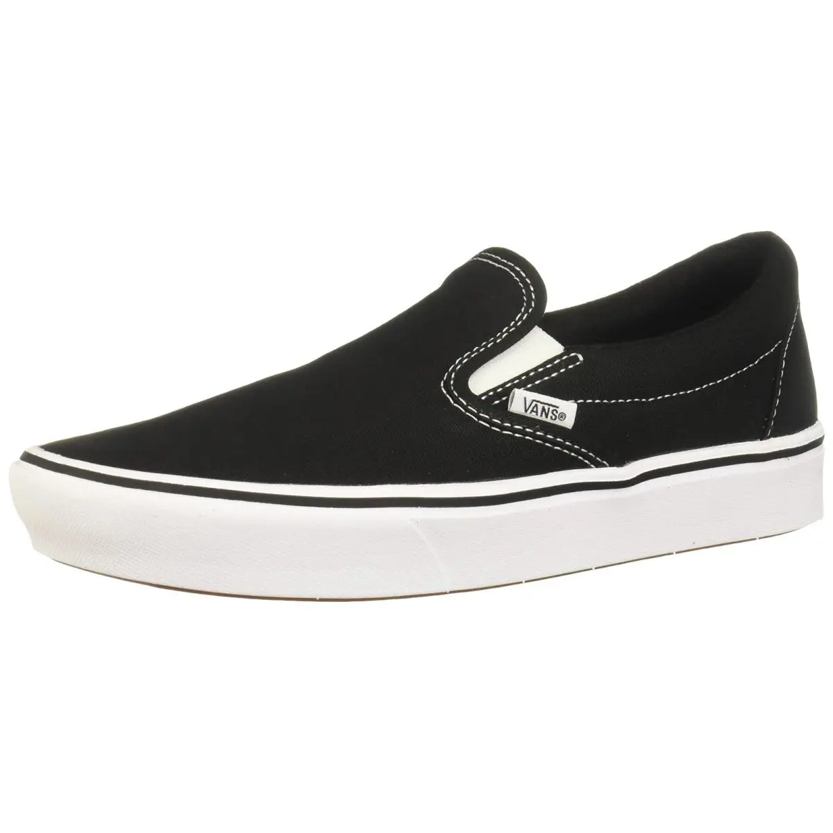 Vans Unisex Comfycush Slipon Shoes Classic Black/true Whit - Black Classic Black Vnvne