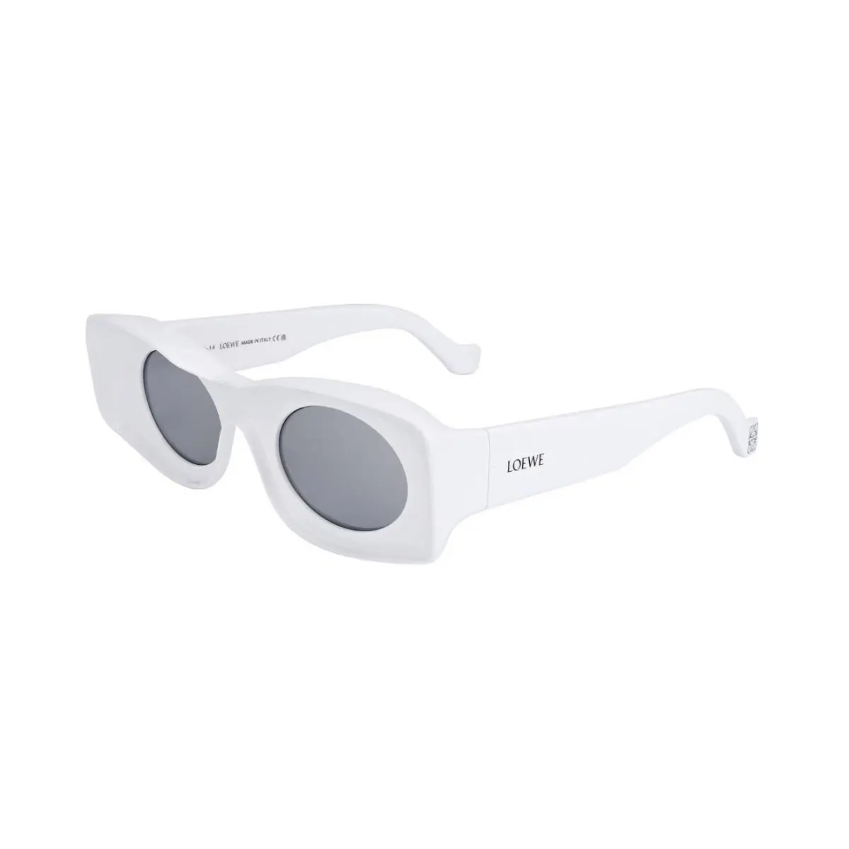 Loewe Sunglasses LW40033I 21C White Rectangle Frame Gray Mirror Lens 49mm