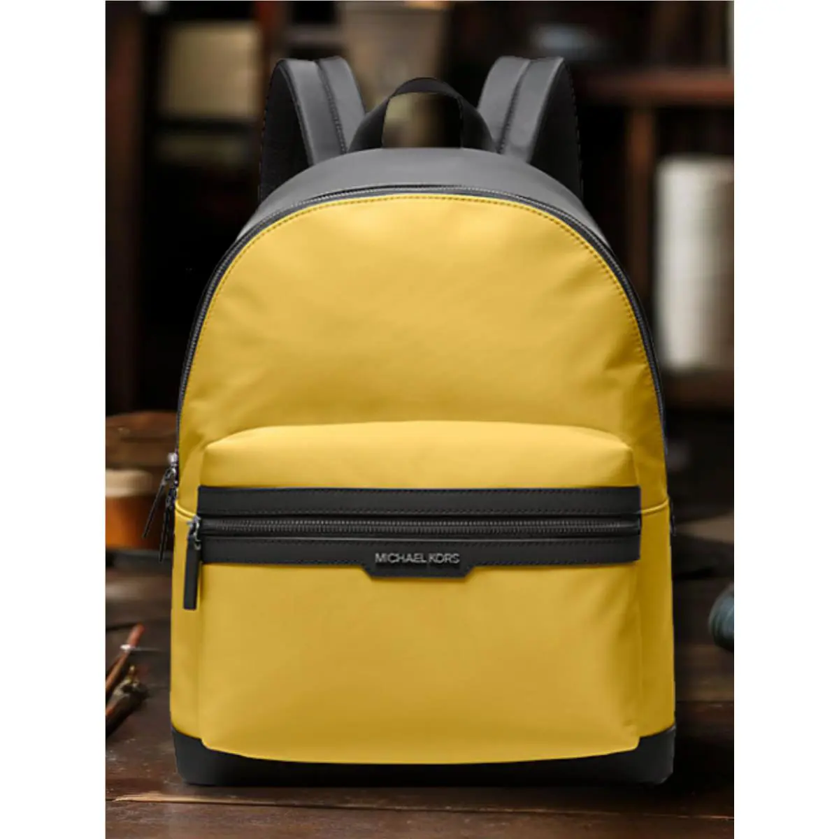 Michael Kors Lautner Men`s Nylon Dome Backpack Travel School Laptop Bag Honey