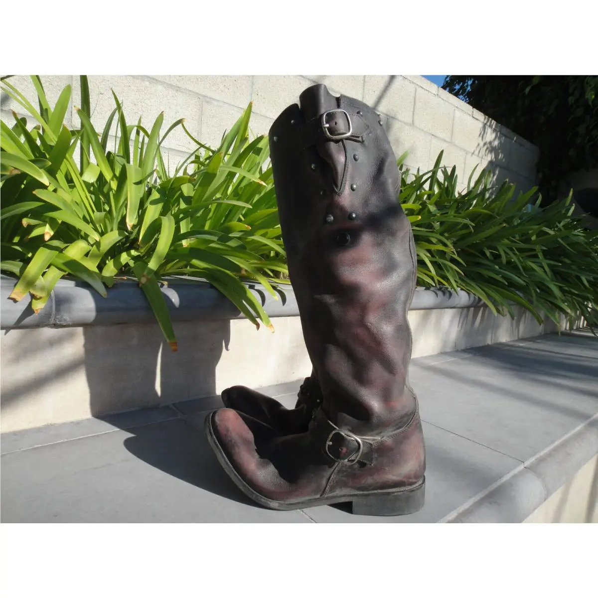 Golden Goose Deluxe Brand Kate Moto Distressed Studded Boot EUR37 Black or Brown Brown