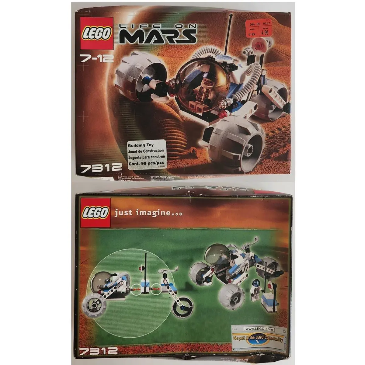 Lego 7312 `life on Mars` Set--vintage 2001-Retired