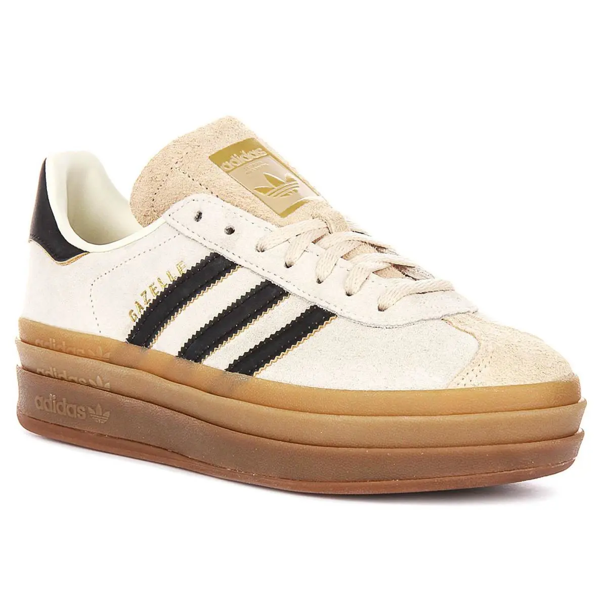 Adidas Gazelle Bold Suede Layers Q-panel Womens Sneaker Gum In Cream US 5 - 9 - Cream