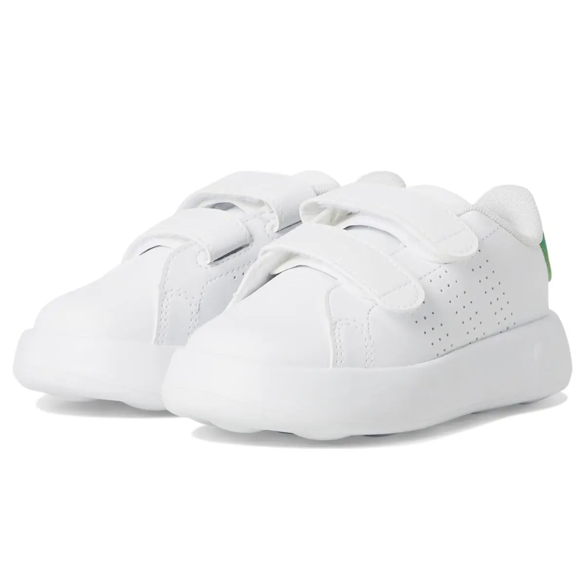 Children Unisex Sneakers Athletic Shoes Adidas Kids Advantage Toddler - White/White/Green