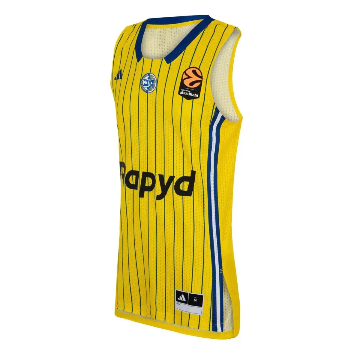 Adidas Maccabi Tel Aviv 25 / 26 Home Basketball Jersey Yellow Jersey Men Size