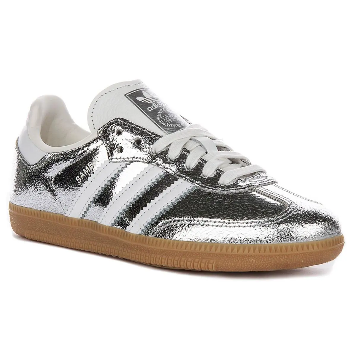 Adidas Samba OG W Retro 70s Leather Womens Trainers Silver 5 - 9 - Silver