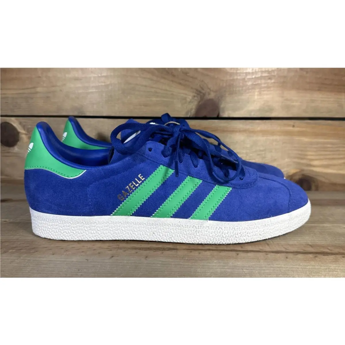 Mens Adidas Gazelle Originals Blue Green Casual Sneakers Athletic Shoes