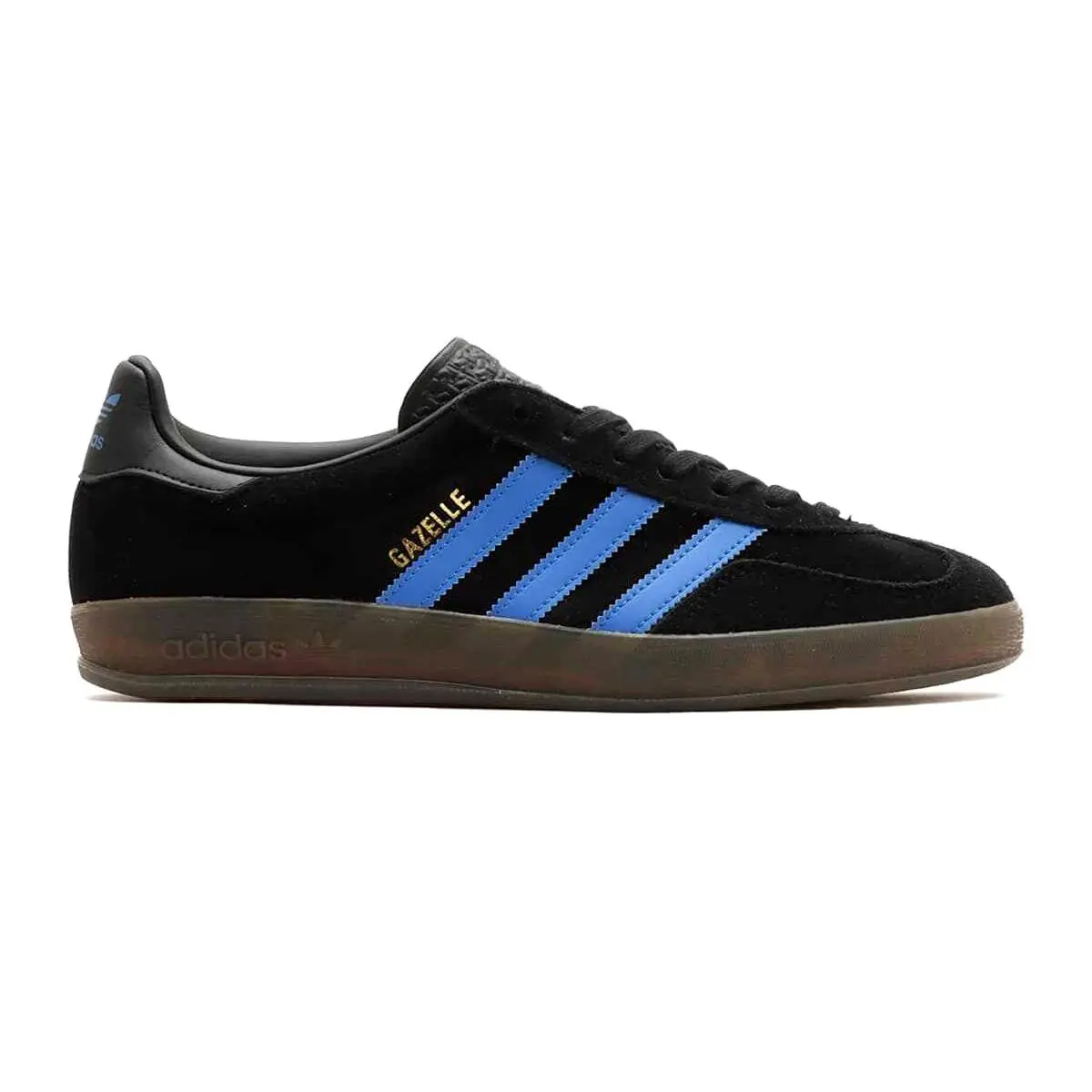 Mens Adidas Gazelle Indoor Originals Black Blue Casual Sneakers Athletic Shoes - Black