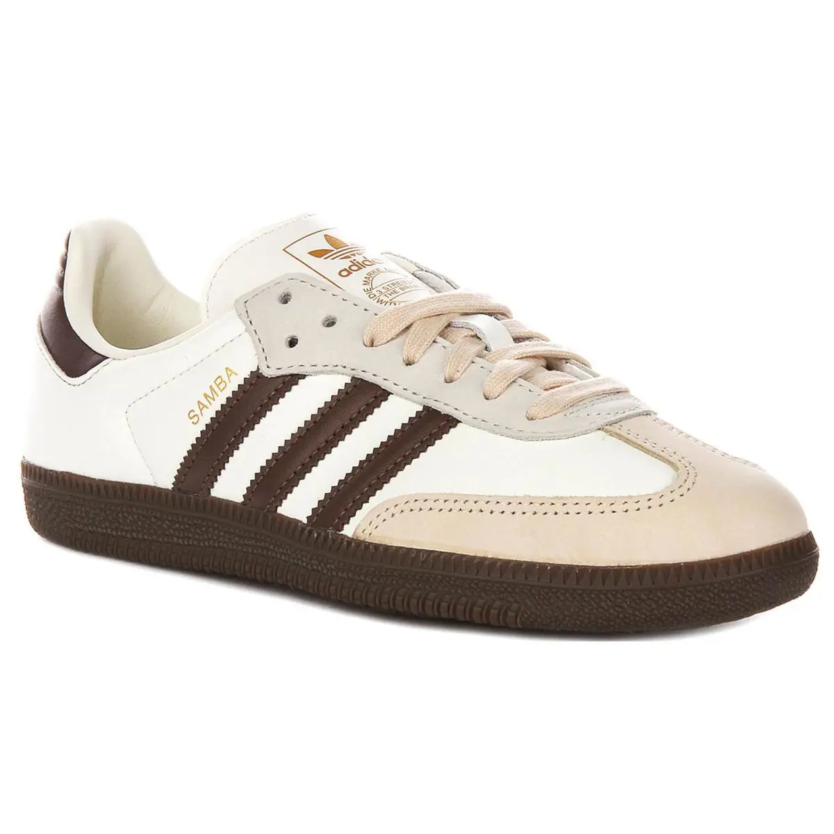 Adidas Samba OG 3-Stripes Retro 70S Leather Womens Sneaker In Cream US 5 - 9 - Cream
