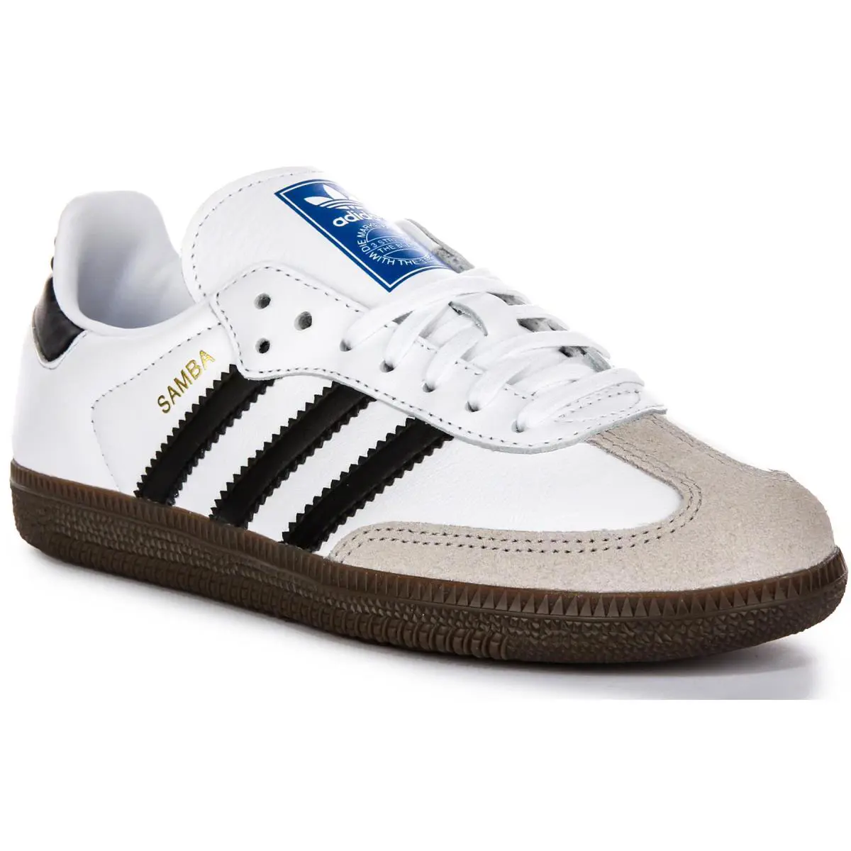 Adidas Samba Og 3 Stripes 60s Retro Boys Sneakers White Navy US 3 - 7