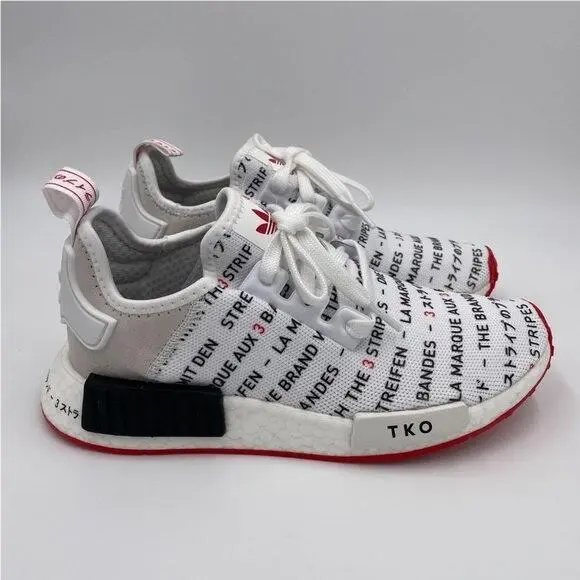 Adidas Nmd R1 White Black Red Primeknit Boost Sneakers Womens EH3201