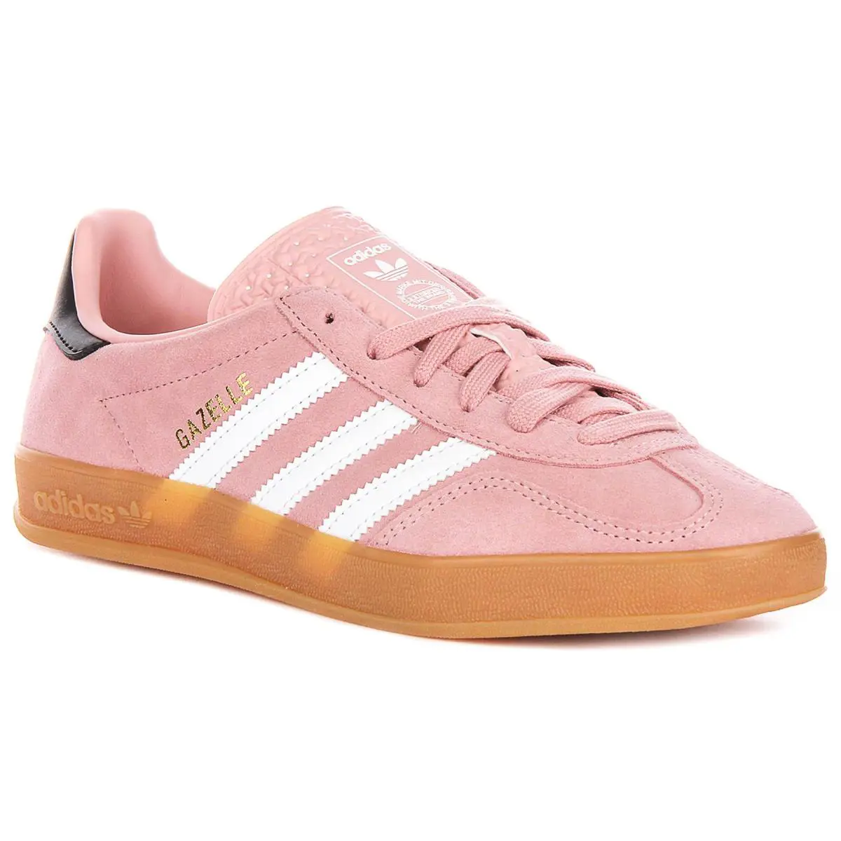 Adidas Gazelle Indoor 60S Retro Youth Girls Sneaker In Pink White US 3 - 7 - Pink White