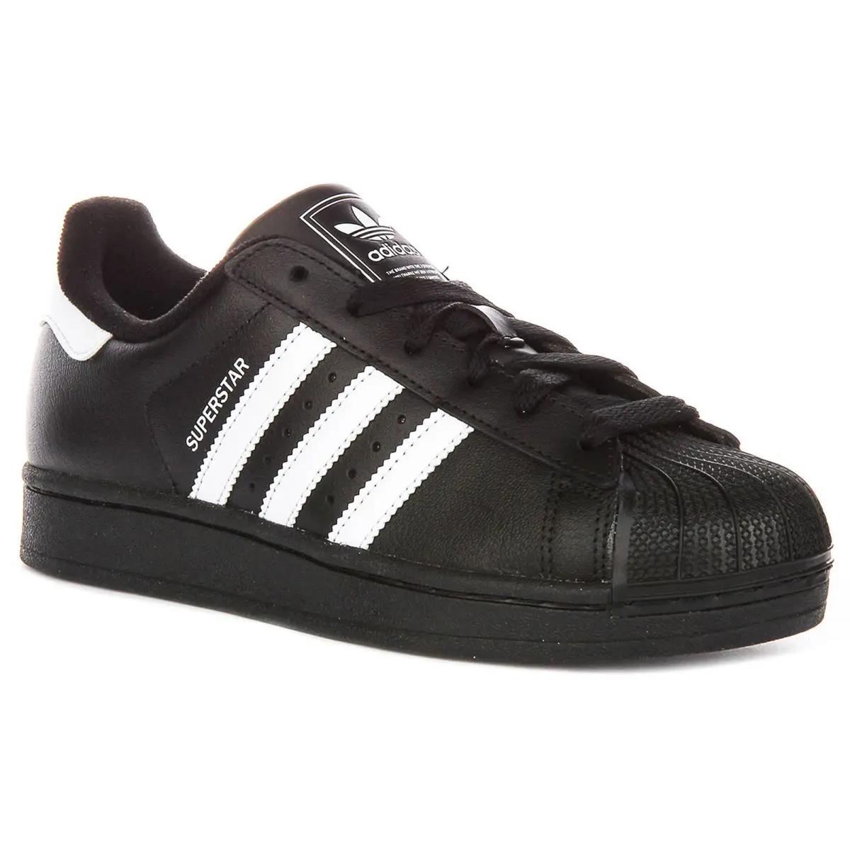 Adidas Superstar Shell Toe Lace Up Youth Boys Sneakers In Black White US 4 - 6