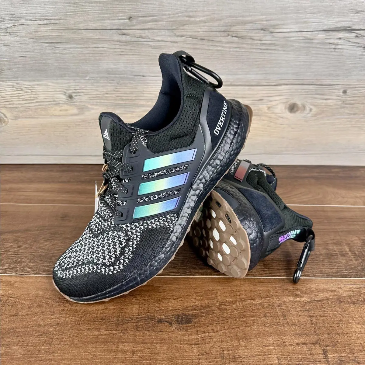 Adidas Ultraboost 1.0 Iridescent Stripes Mens Sz 9 Core Black Cloud White JR9513