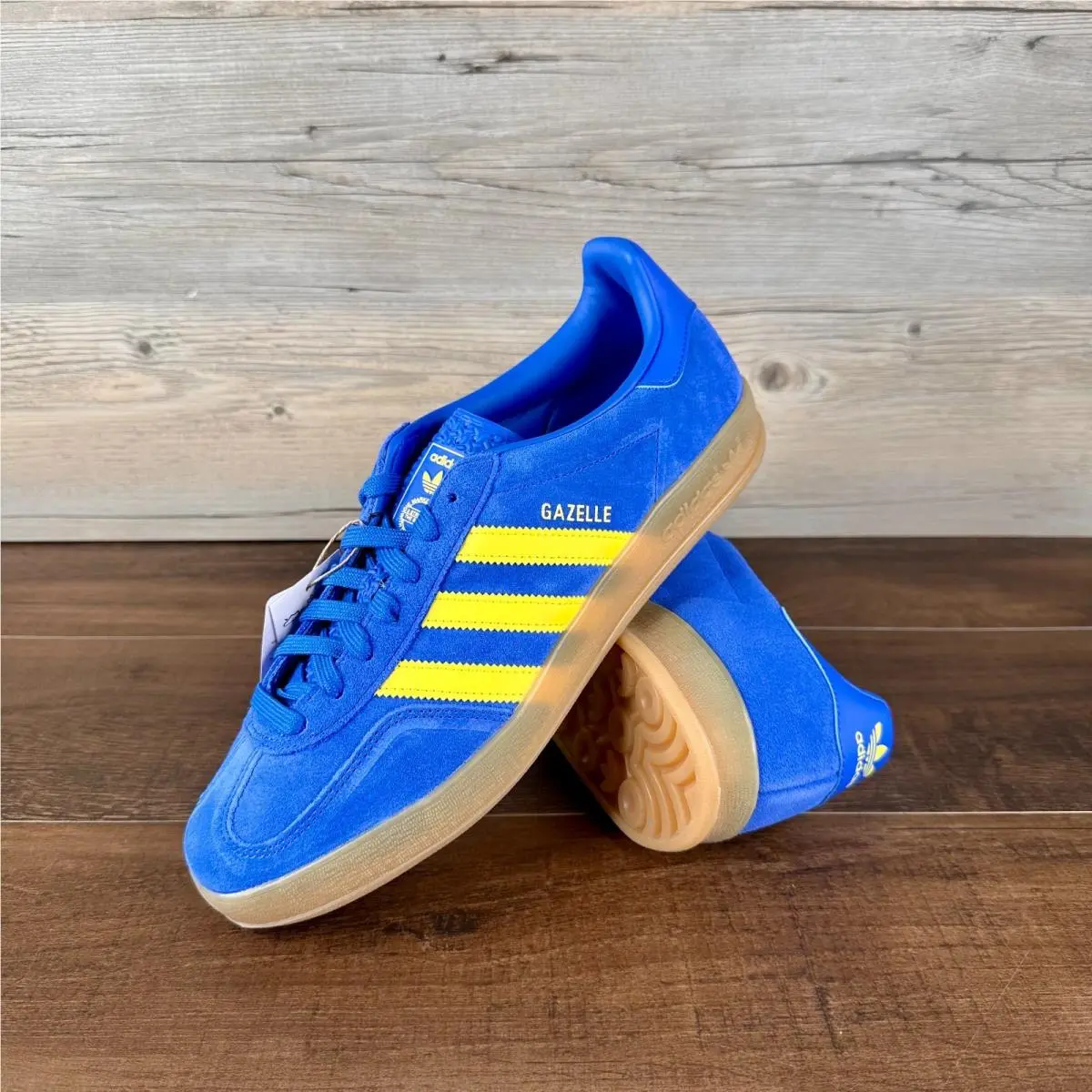 Adidas Gazelle Indoor Mens Size 10 Blue Pure Sulfur Gum JQ2691