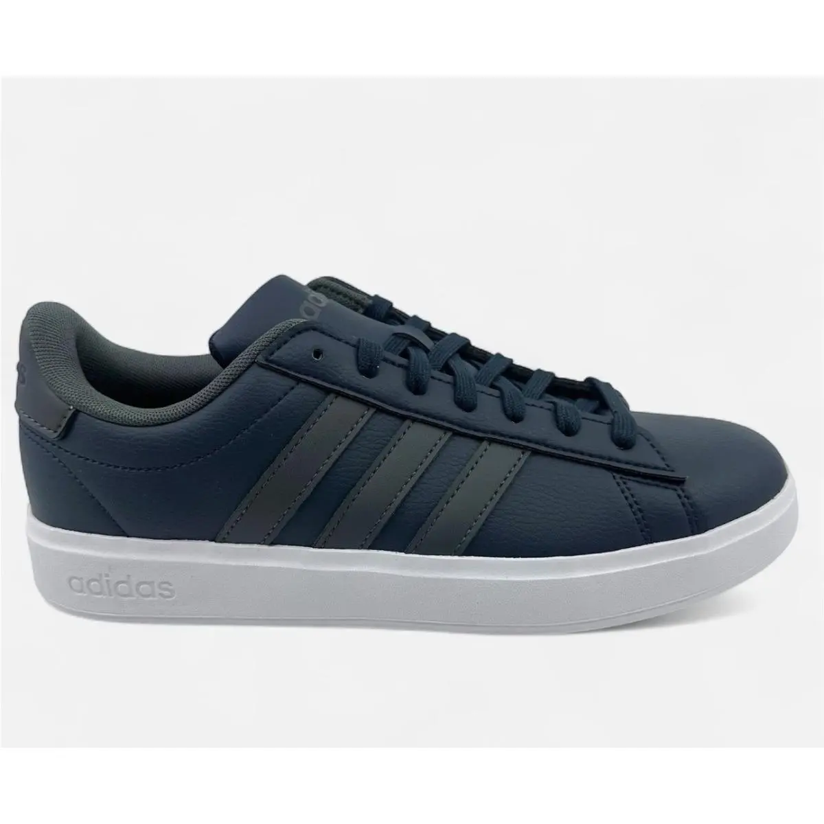 Adidas Grand Court 2.0 Aurora Ink Grey White Mens Athletic Sneaker