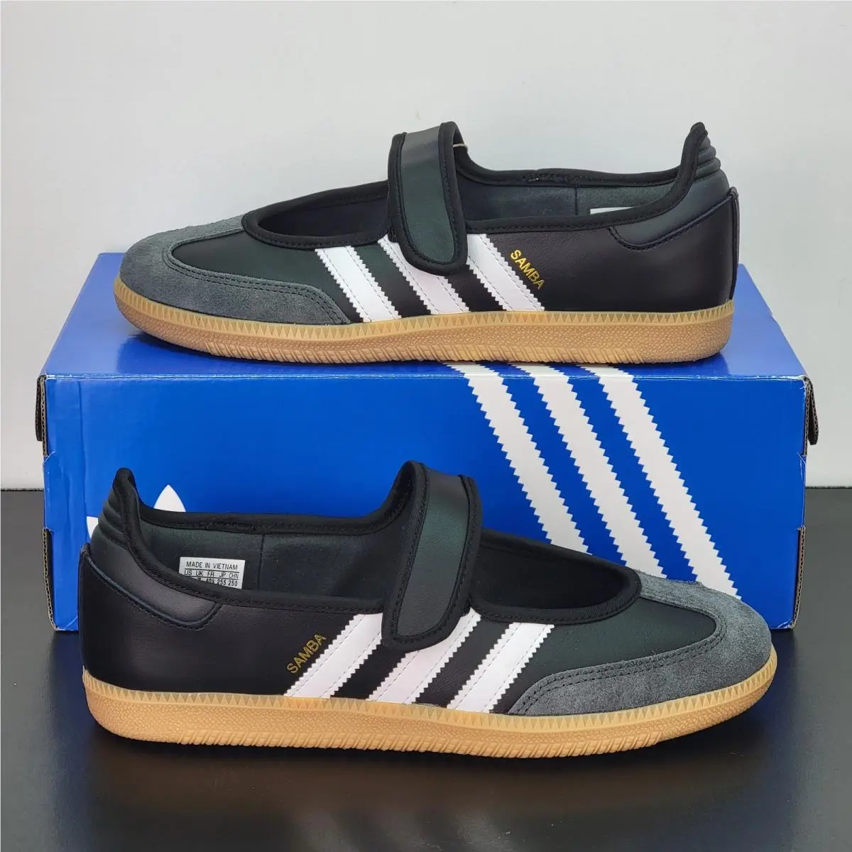 Adidas Samba Jane Women`s Size 8.5 Athletic Shoes Black Casual Footwear Sneakers - Black