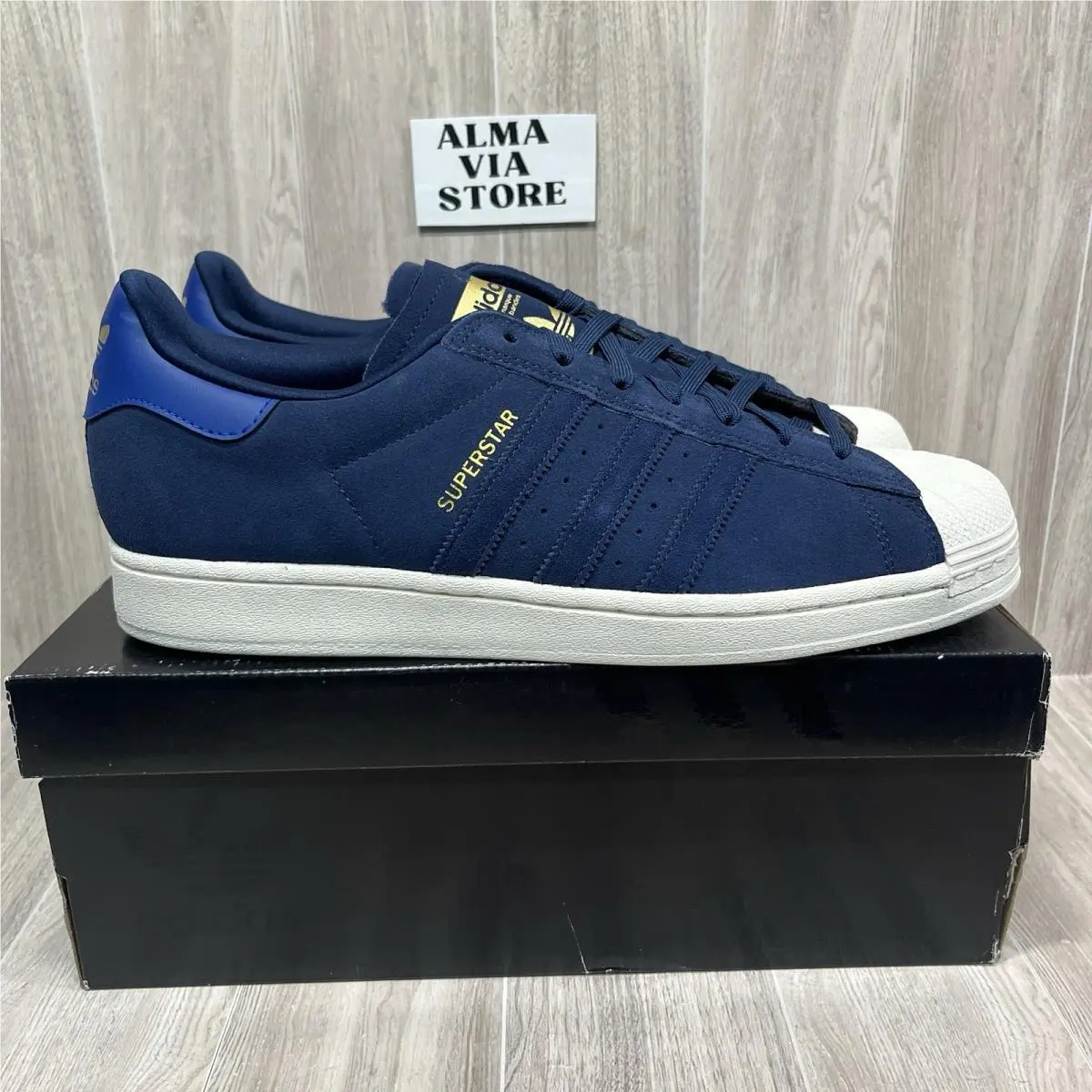 Adidas Superstar Adv Royal Blue Gold Sneakers Shoes ID3365 Men’s Size 10
