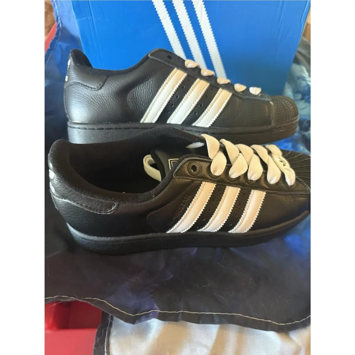 Adidas Superstar II Black White Men`s Casual Sneakers Lifestyle Shoes JI3538
