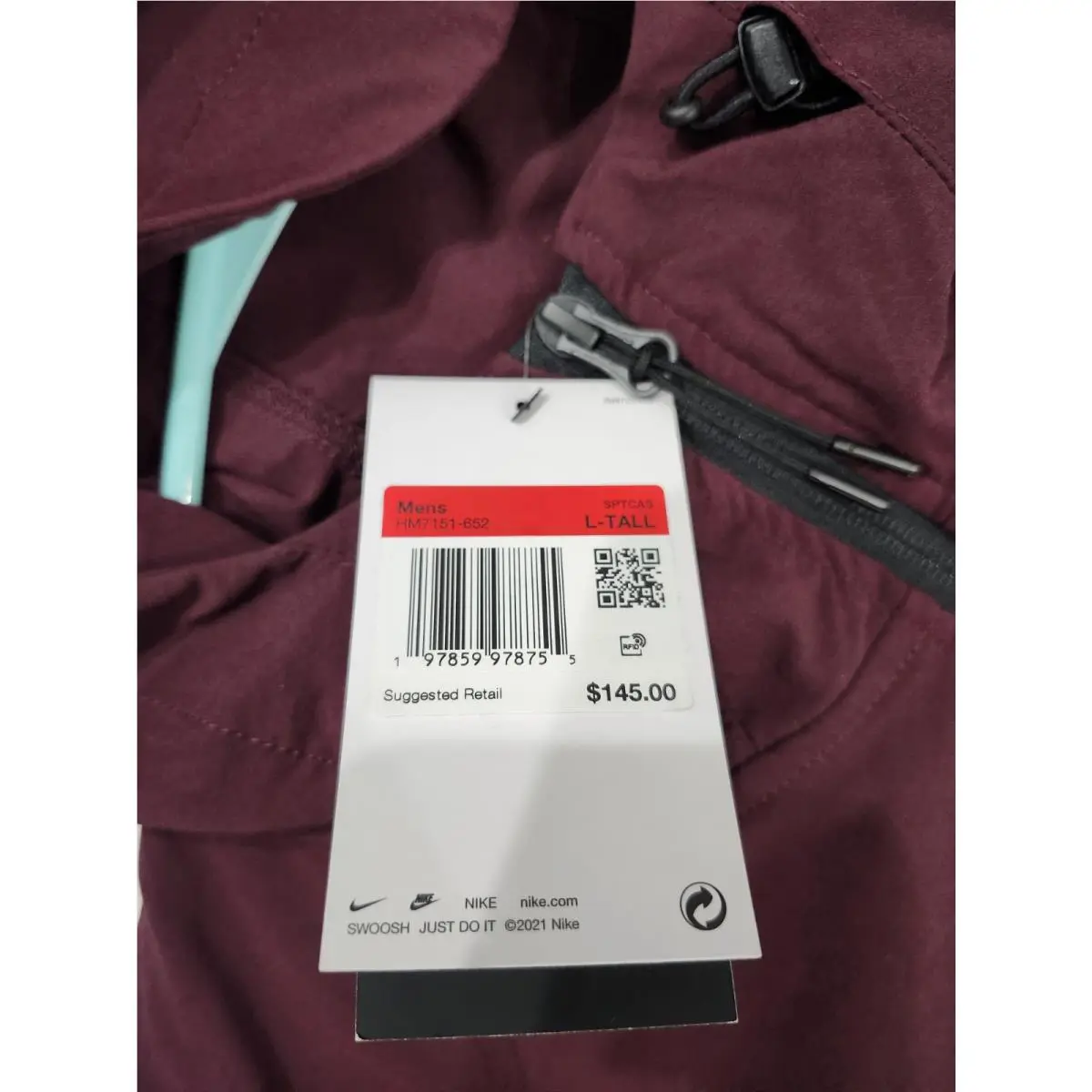 Nike clothing - Nike Tech - Tech - HM7151 652 - burgundy (UPC: 197859965588) 2