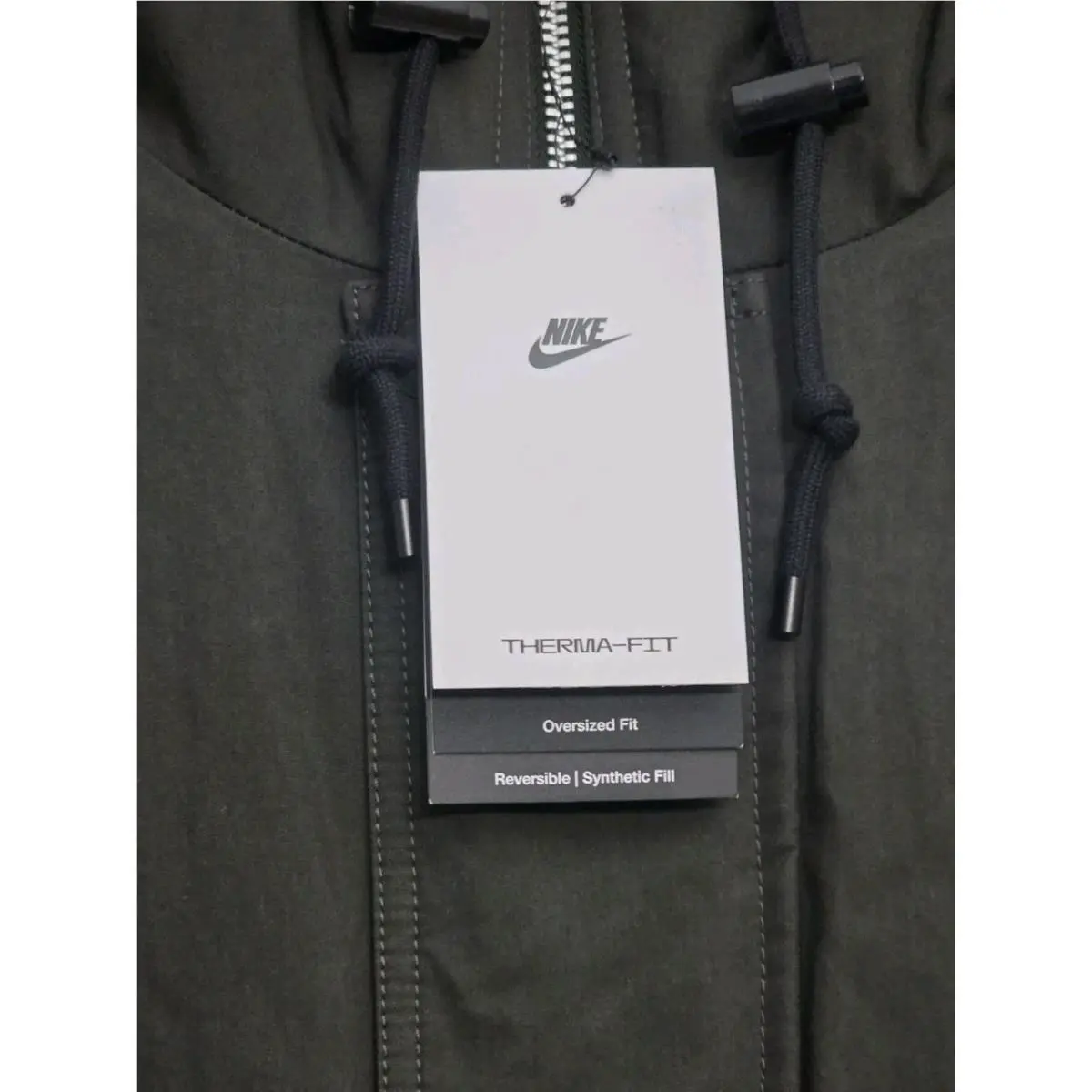 Nike clothing - Nike Sportswear Therma-Fit Reversible Sideline Parka Jacket - DD6775-355 - Sequoia (UPC: 195242731024) 1