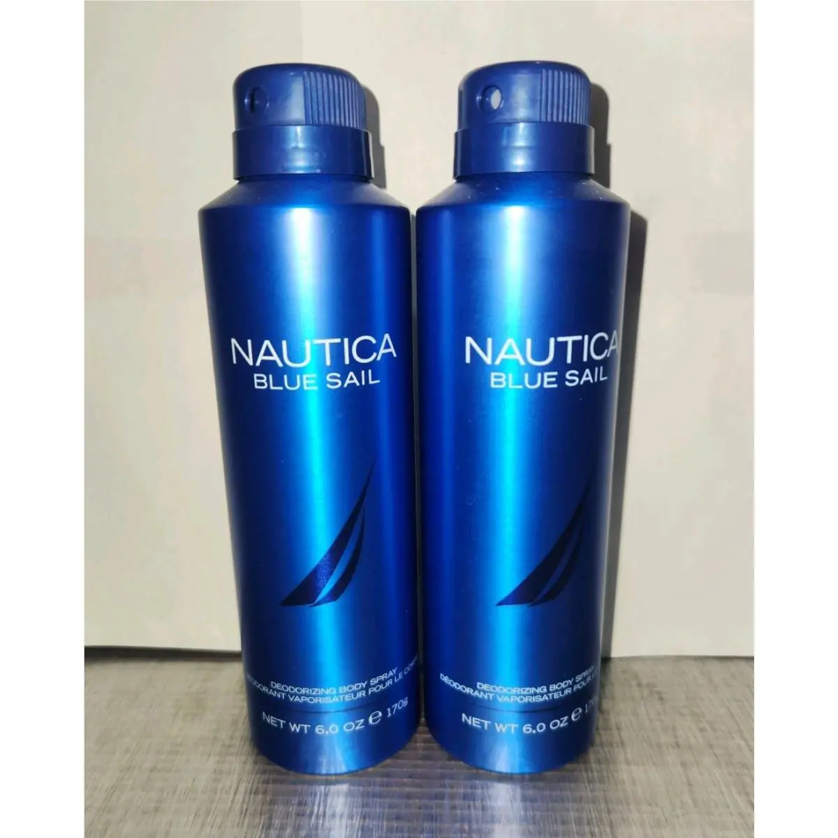 2-Pack Nautica Blue Sail 6oz Deodorizing Body Spray For Men Fresh Scen