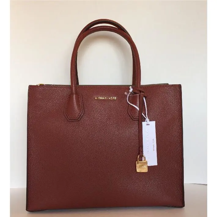 Michael Kors Studio Mercer Large Convertible Tote Brick Gold Hardware