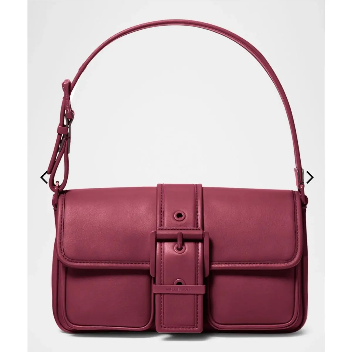 Michael Kors MK Colby Medium Calf Leather Buckle Shoulder Bag Purse Mulberry