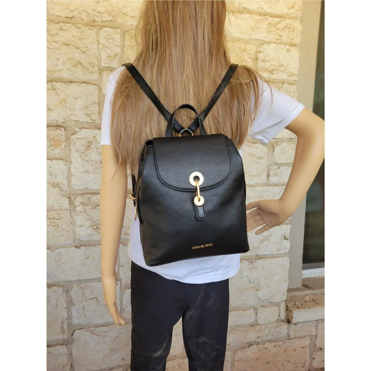 Michael Kors Raven Leather Black/gold Backpack MD Dust Bag Packaging