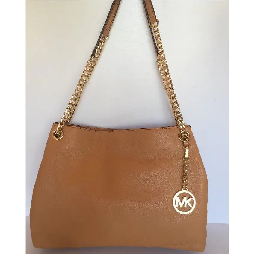 Michael Kors Jet Set Chain Large Handbag Peanut/gold Hardware Leather