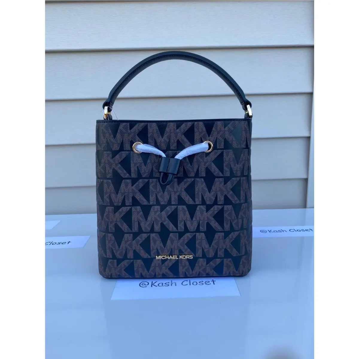 Michael Kors Bucket Bag Suri Medium Messenger Bag Crossbody Brown Black