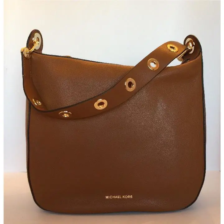 Michael Kors Raven Large Shoulder Bag Luggage Leather Gold Hardware