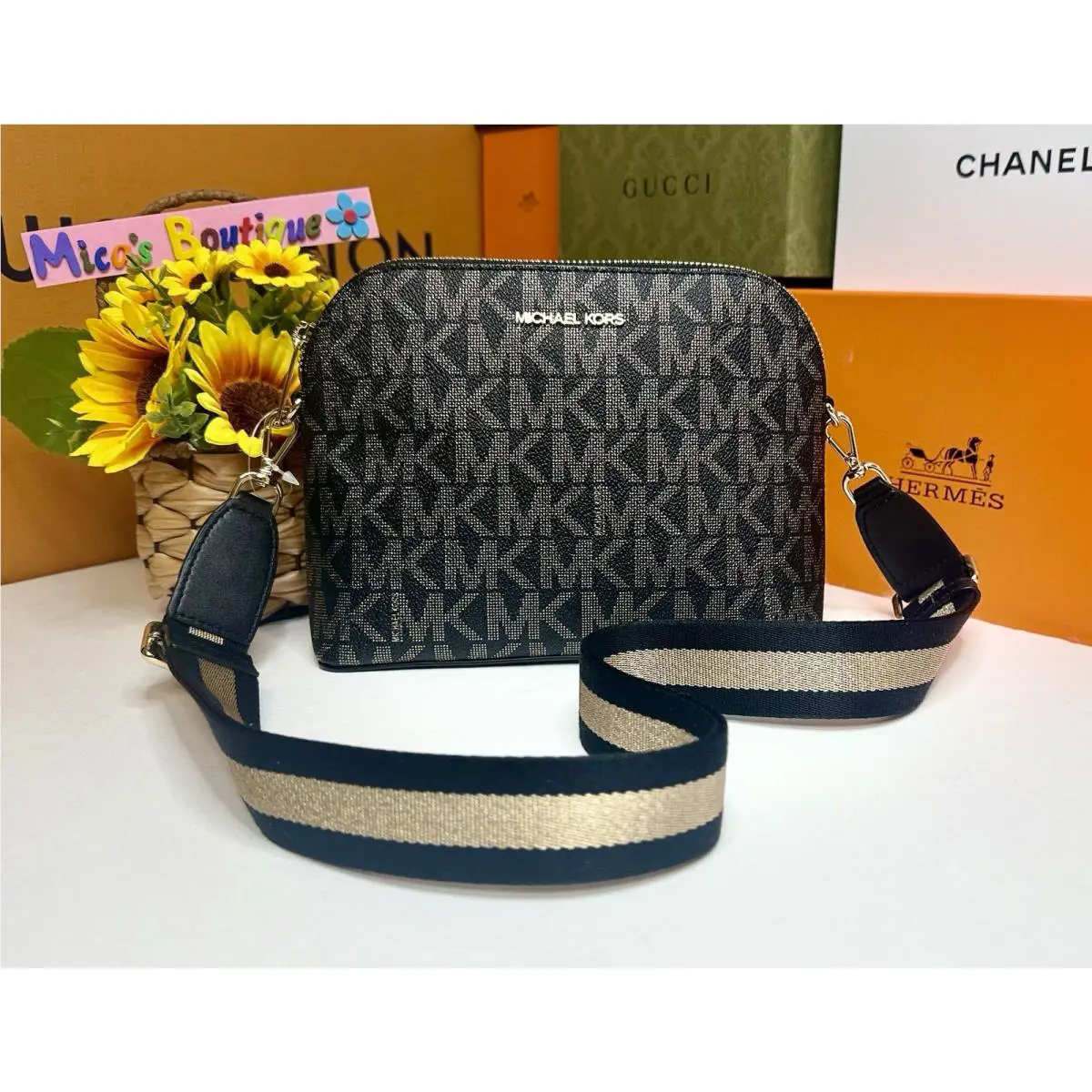 Michael Kors Daria Pale Blue Multi SM 2in1 Satchel Bag