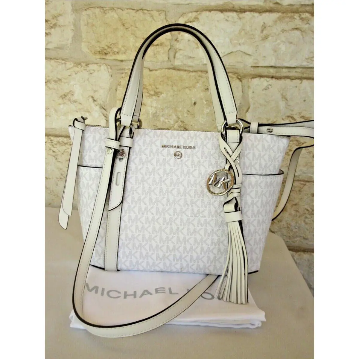 Michael Kors Sullivan Small Signature Zip Crossbody Handbag Bright White Ltd