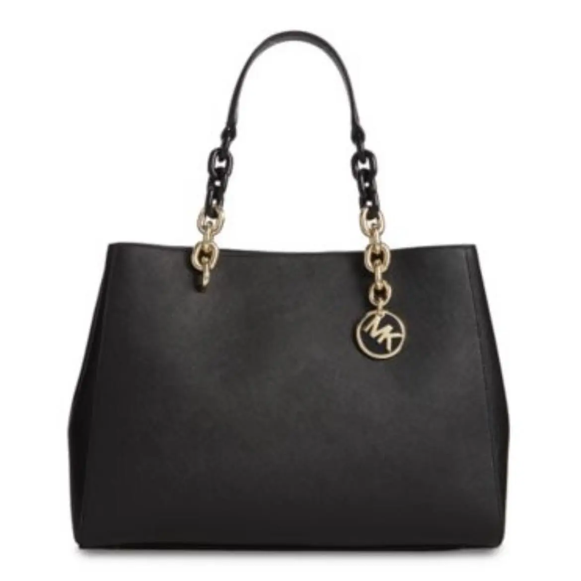 Cynthia Saffiano Lesther Sachel Black Gold Hardware Medium by Michael Kors